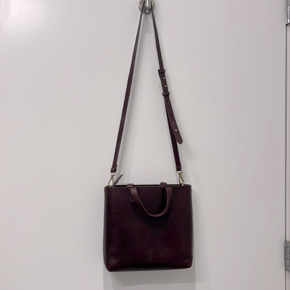 Madewell Maroon Zip-Top Transport Crossbody